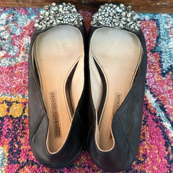Vera Wang Lavender label Ballet Flats with Gemstones, Sz 8.5
