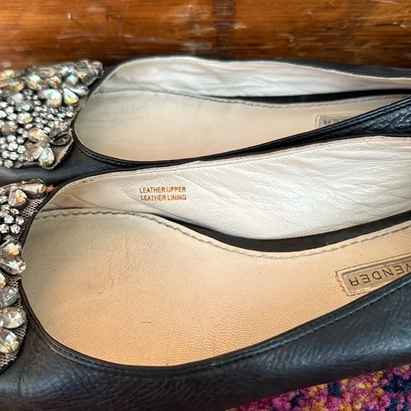 Vera Wang Lavender label Ballet Flats with Gemstones, Sz 8.5