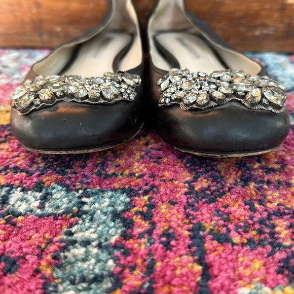 Vera Wang Lavender label Ballet Flats with Gemstones, Sz 8.5