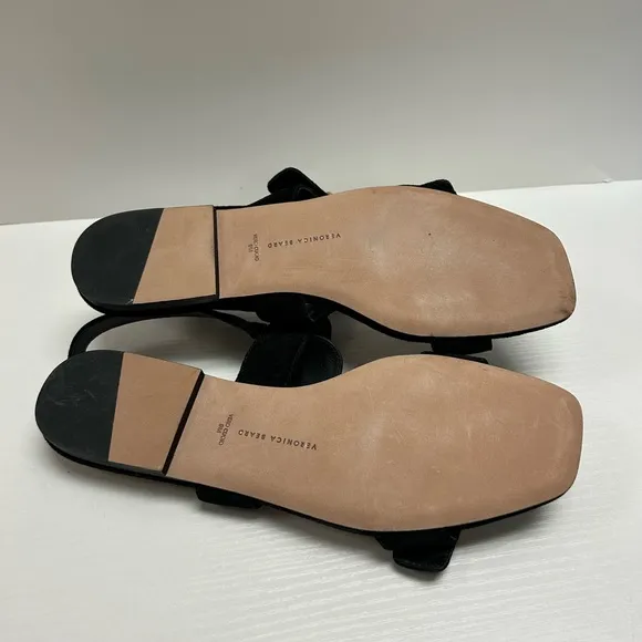 Veronica Beard Maglio Suede Dual-Buckle Sandals, size 9.
