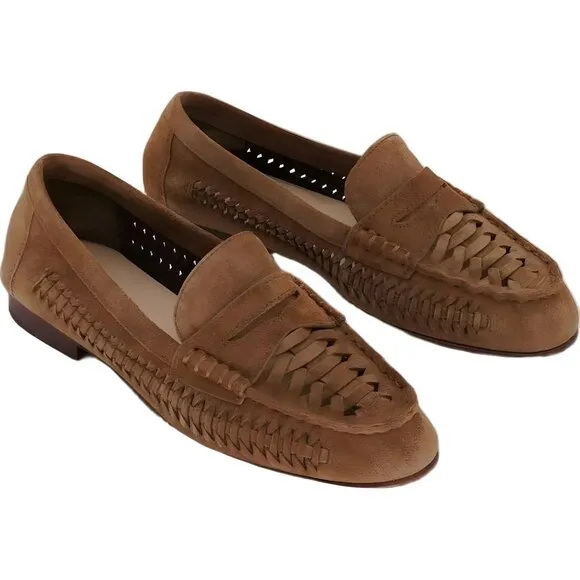 Veronica Beard Penny Woven Loafer for Women, Hazel, Size 6.5 M