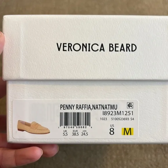 Veronica Beard Raffia Penny Loafers size 8 with Box