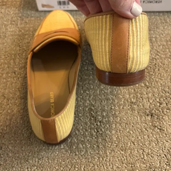 Veronica Beard Raffia Penny Loafers size 8 with Box
