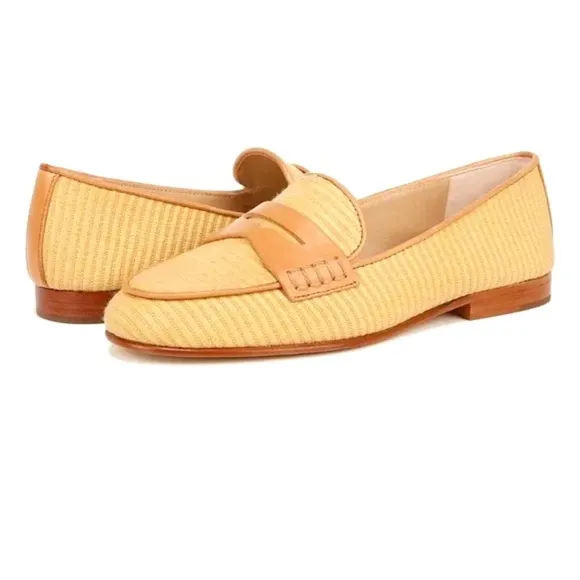 Veronica Beard Raffia Penny Loafers size 8 with Box
