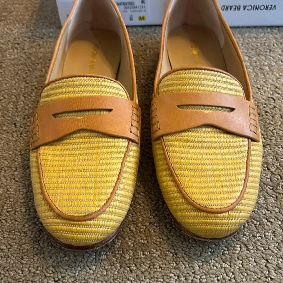 Veronica Beard Raffia Penny Loafers size 8 with Box