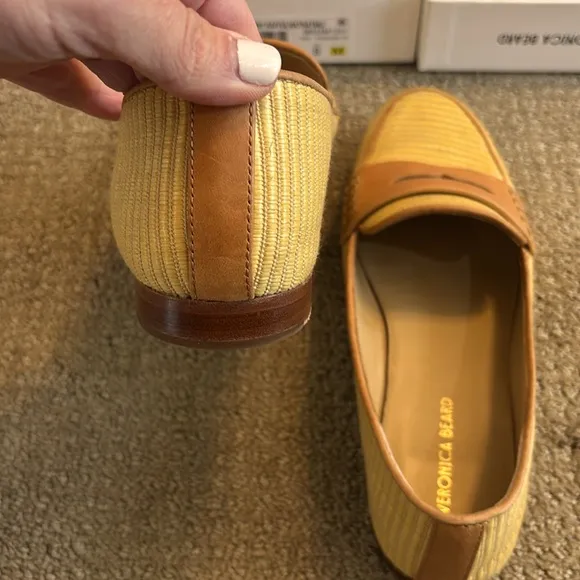 Veronica Beard Raffia Penny Loafers size 8 with Box
