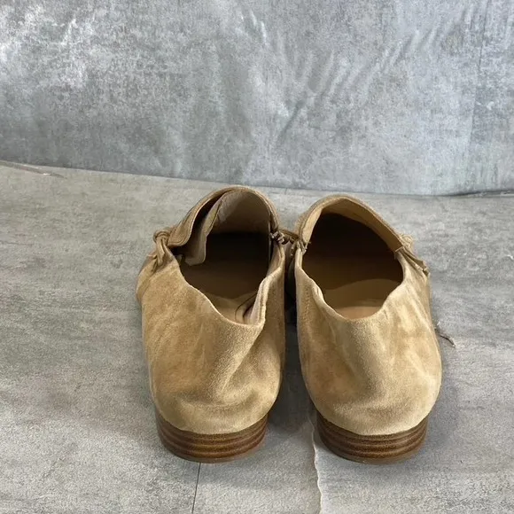 Veronica Beard Women's Tan Leather Round-Toe Woven Anica Loafers SZ 8