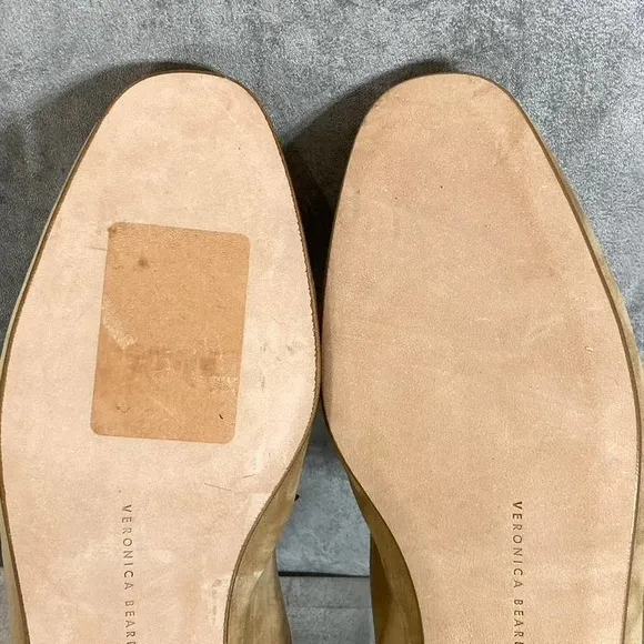 Veronica Beard Women's Tan Leather Round-Toe Woven Anica Loafers SZ 8