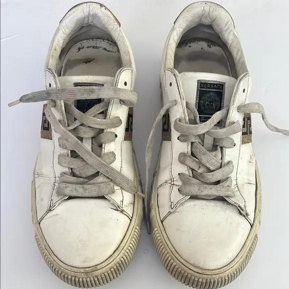 Versace #48753 Greca Low Top Sneakers Size 44 (10.5)