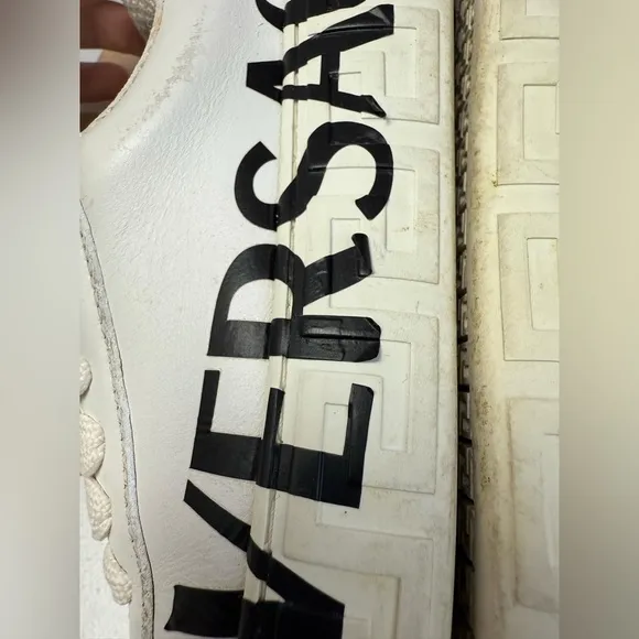 Versace White Leather Greca Sneakers platform Sz 31 / US 13 Kids