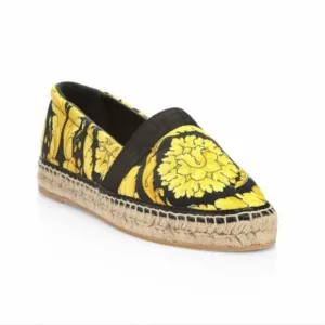 Versace Women's Barocco Print Espadrille Flats
