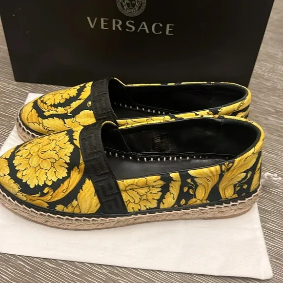 Versace Women's Barocco Print Espadrille Flats