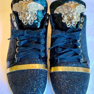 Versace Women's Gold Medusa Sneakers Italian Size 40/US Size 10