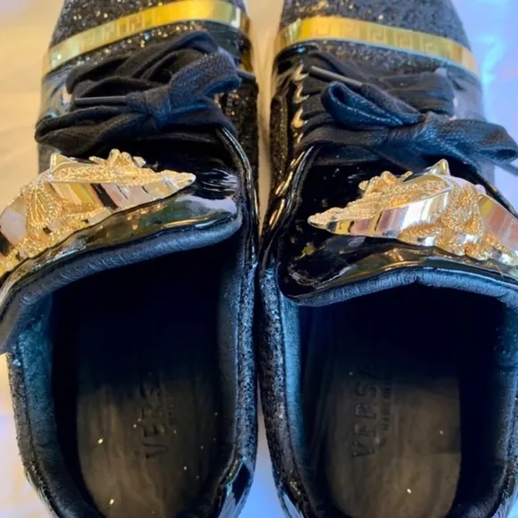 Versace Women's Gold Medusa Sneakers Italian Size 40/US Size 10