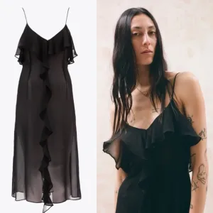 Vespertine London Brennan The Ruffle Slip Dress size UK6