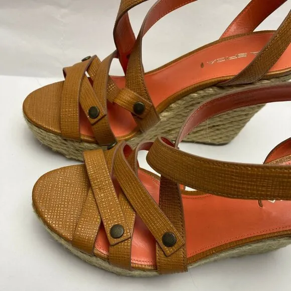 VIA SPIGA Karla Strappy Wedge Espadrilles Size 9