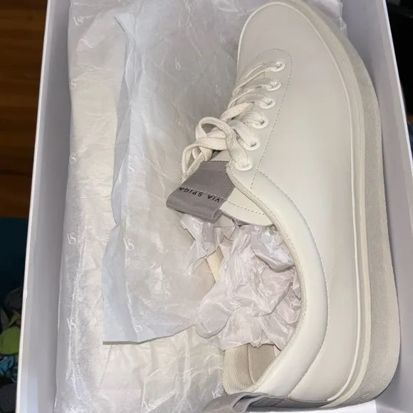 Via Spiga Mae Milk platform sneakers