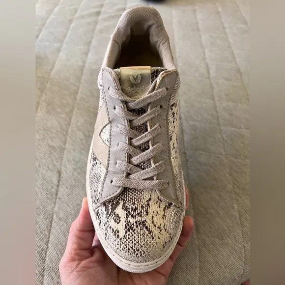 VICTORIA Sz 37 US 6 Snake Print Leather Platform Sneakers Made in Spain Orig$150