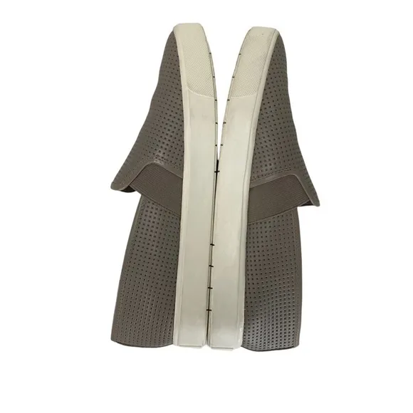Vince Blair Perforated Leather Slip-On Sneakers Taupe 7.5