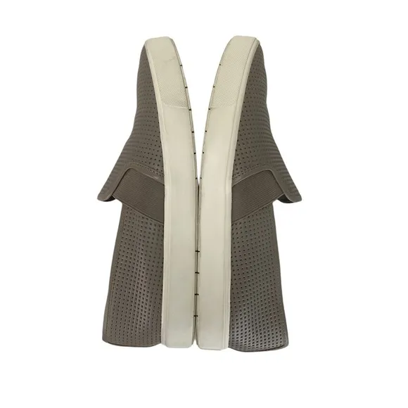 Vince Blair Perforated Leather Slip-On Sneakers Taupe 7.5