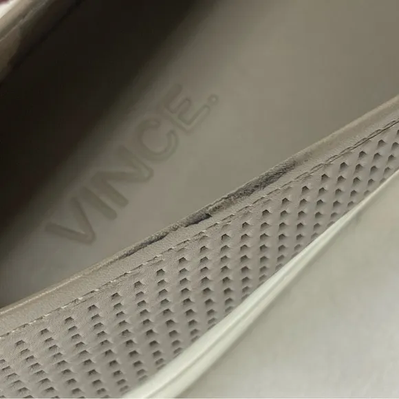 Vince Blair Perforated Leather Slip-On Sneakers Taupe 7.5