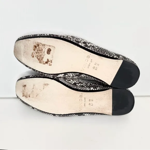 Vince Bogart Ballet Flats Python Snake Print Women’s Size 6