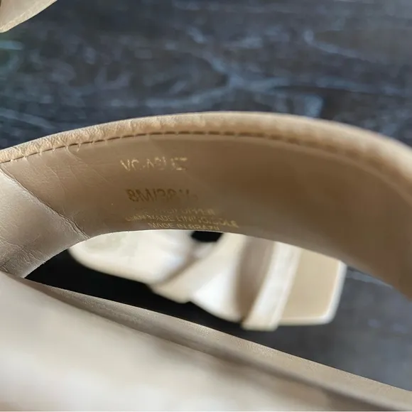 Vince Camuto Aslee Two Strap Sandals Mules Nude Neutral Beige‎ Classic Size 8M