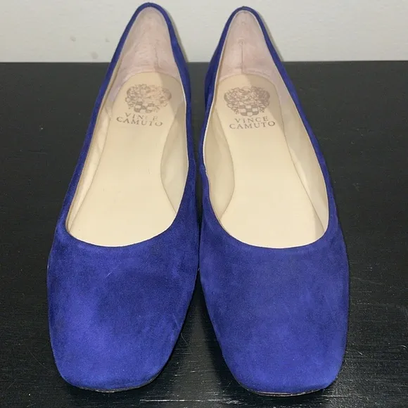 Vince Camuto BICANNA Blue Suede Women’s Flats Size 8.5. Square toe. Ballet flats