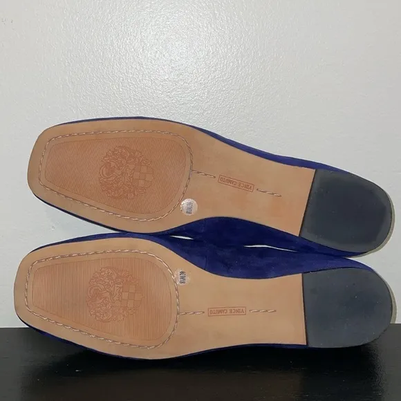 Vince Camuto BICANNA Blue Suede Women’s Flats Size 8.5. Square toe. Ballet flats