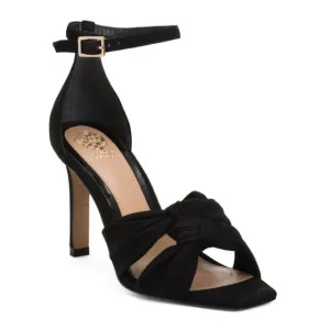 VINCE CAMUTO Black Made In Brazil Suede Liyba Heeled Sandals