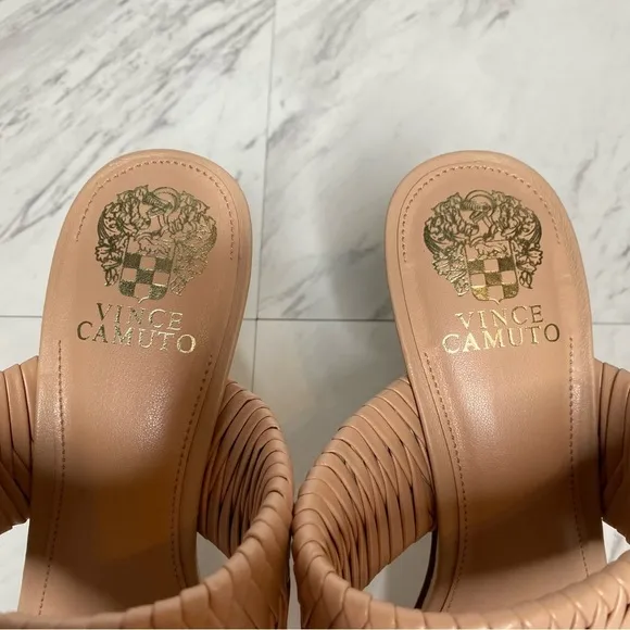 Vince Camuto Emoelee Dark Buff Heeled Sandal 9 1/2 M