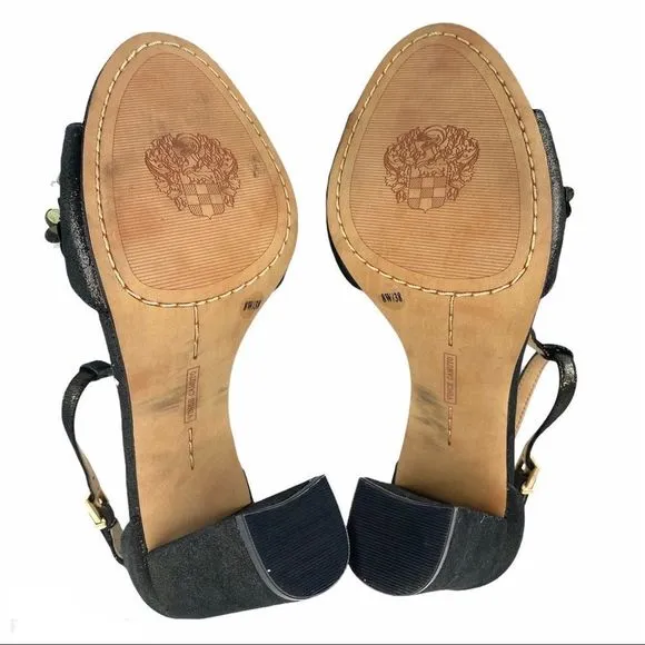 Vince Camuto Serafine Jeweled Suede T-Strap Heels