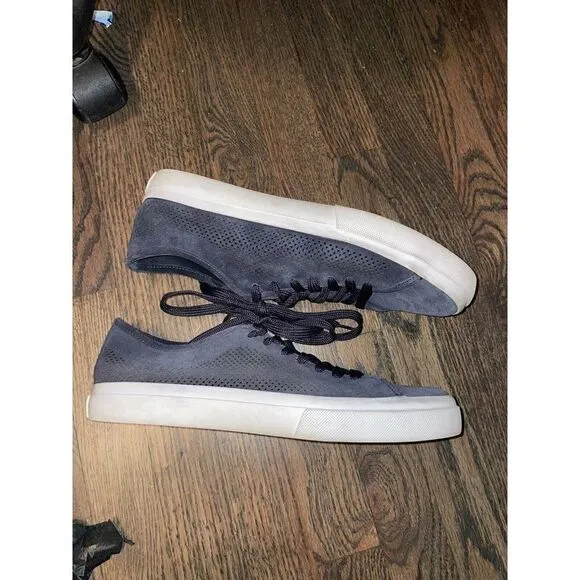 Vince Farrell-5 Perforated Suede Sneakers Men’s 9 Low Top Casual Suede Black