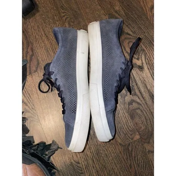 Vince Farrell-5 Perforated Suede Sneakers Men’s 9 Low Top Casual Suede Black