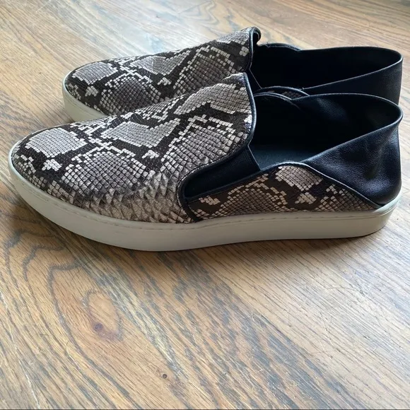 VINCE Garvey snake print slip on platform sneakers 7.5 NEW