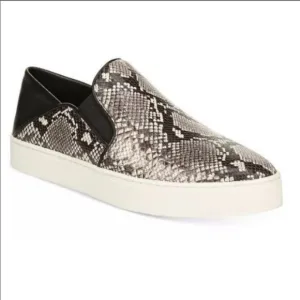 VINCE Garvey snake print slip on platform sneakers 7.5 NEW