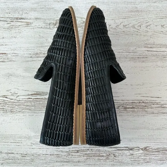 VINCE Jonah Woven Leather Loafers Women’s Black 9.5