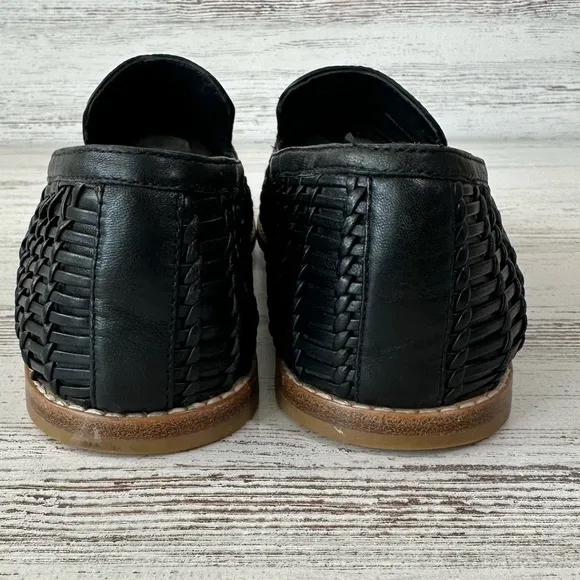 VINCE Jonah Woven Leather Loafers Women’s Black 9.5