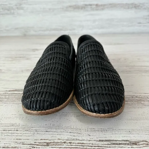 VINCE Jonah Woven Leather Loafers Women’s Black 9.5