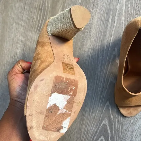 VINCE Percey Suede Espadrille Sandals In Tan