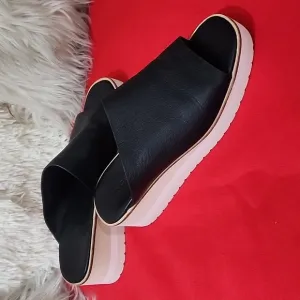 Vince Sarria Black Slide Sandals for Women