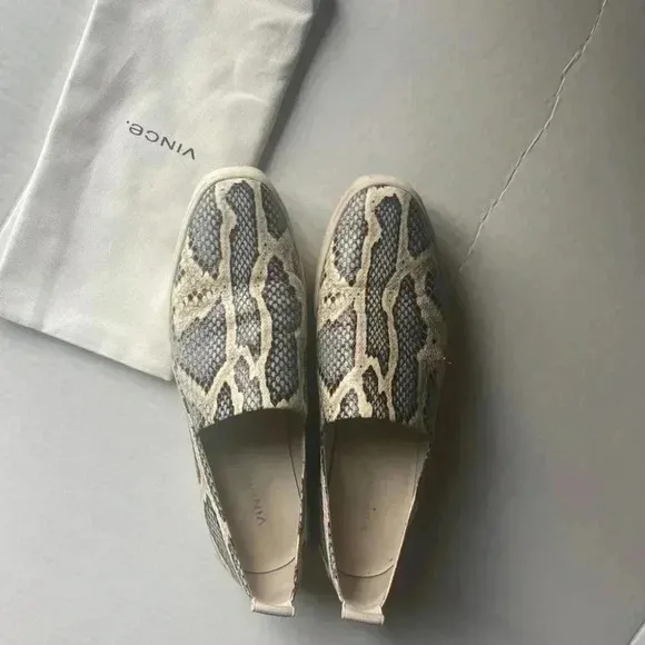 Vince Saxon Snakeskin Embossed Leather Platform