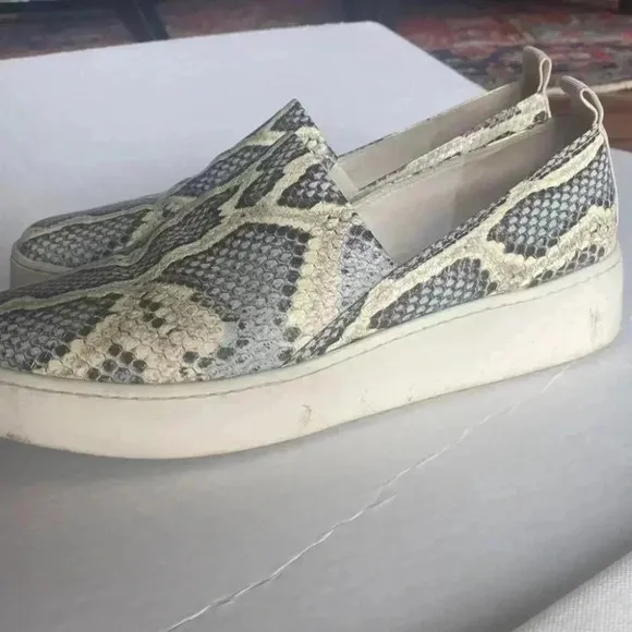 Vince Saxon Snakeskin Embossed Leather Platform
