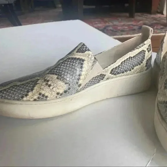 Vince Saxon Snakeskin Embossed Leather Platform