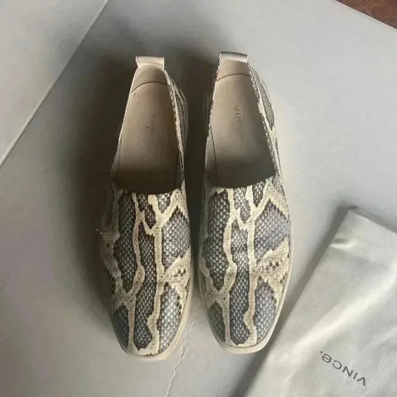 Vince Saxon Snakeskin Embossed Leather Platform
