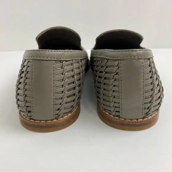 Vince size 7.5 Women’s Jonah Gray Woven Leather Slip On Loafers