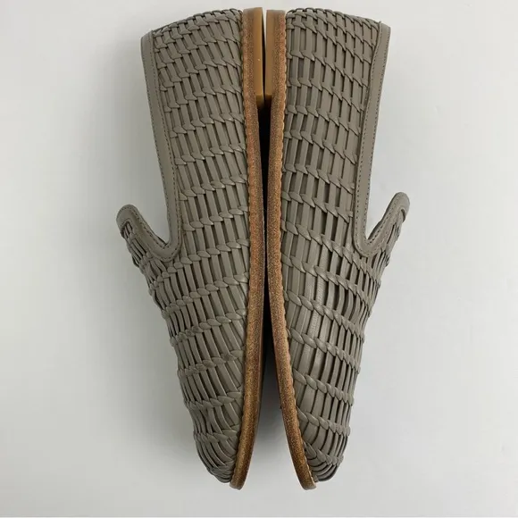 Vince size 7.5 Women’s Jonah Gray Woven Leather Slip On Loafers