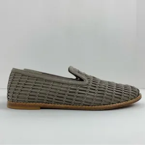 Vince size 7.5 Women’s Jonah Gray Woven Leather Slip On Loafers