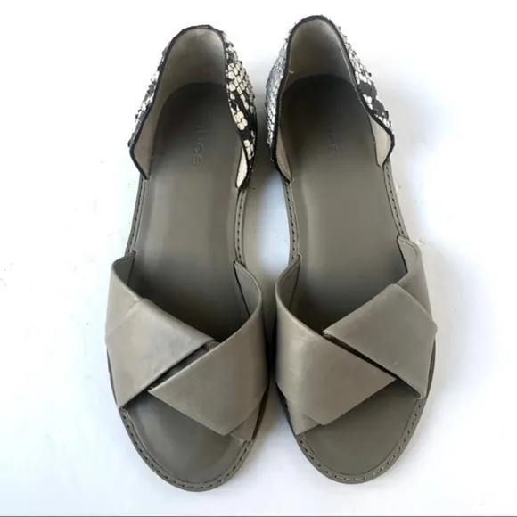 VINCE snake print flats