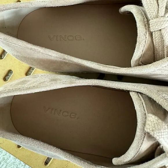 Vince sneakers womens SZ 10 wendell suede platform low top lace up in oatmeal